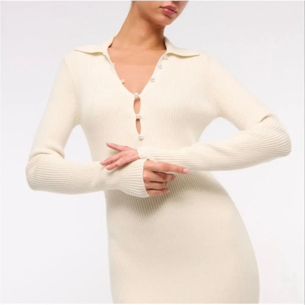 Abercrombie & Fitch Long Sleeve Collared Knit Dress Size XS